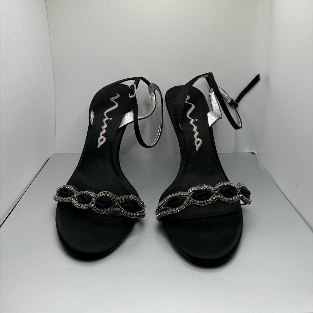 Nina Black Vintage 90s Two Strap Kitten Heel Women’s 9M